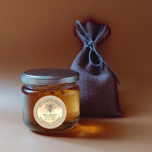 Vintage rustic Kraft gold bee  honey jar label