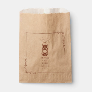 Vintage Rustic Lantern Terracotta Wedding Favour T Bags