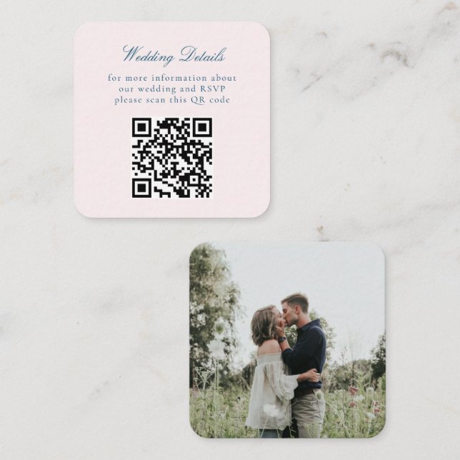 Vintage Rustic Minimalist QR Code Wedding Enclosure Card (Front/Back)