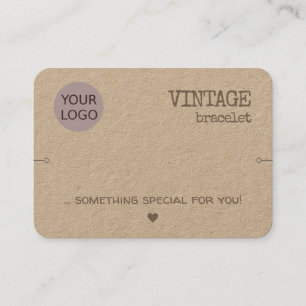 Vintage Rustic Natural Paper Bracelet Holder Brown Business Card