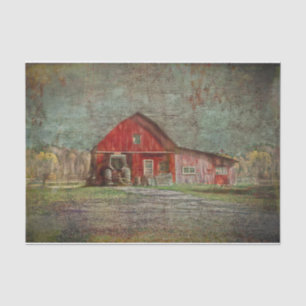 Vintage Rustic Old Red Texture Barn Tissue Paper