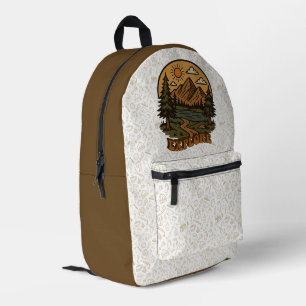 Vintage/rustic outdoorsy explore nature printed backpack