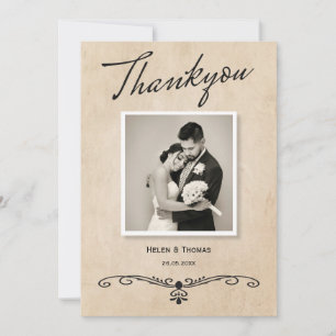 Vintage Rustic Parchment Wedding Thankyou Card