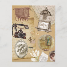 Vintage Rustic Postcard Journal Stickers