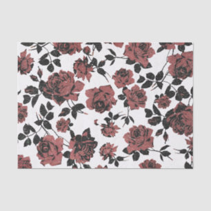 Vintage Rustic Red Roses Tissue Paper