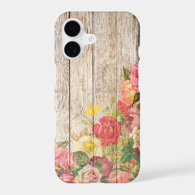 Vintage Rustic Romantic Roses Wood (Back)