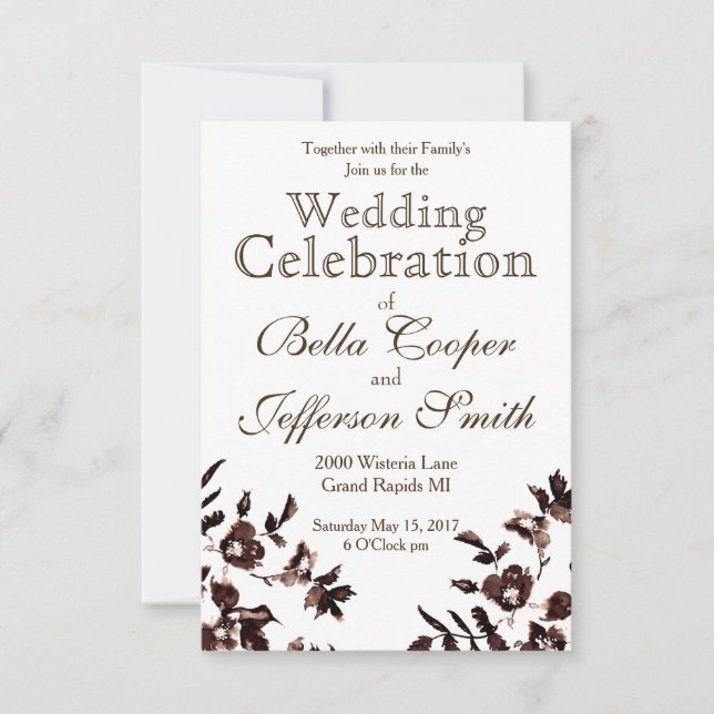 Vintage Rustic Rose Invitation (Front)
