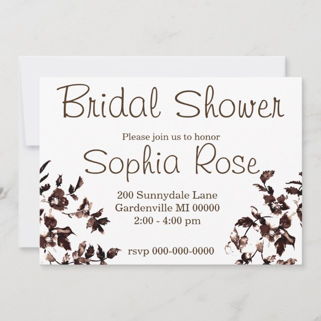 Vintage Rustic Rose Invitation (Front)