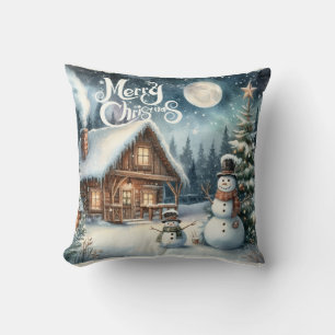 Vintage/Rustic/Snowman/Christmas Cushion