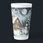 Vintage/Rustic/Snowman/Christmas Latte Mug<br><div class="desc">artwork</div>