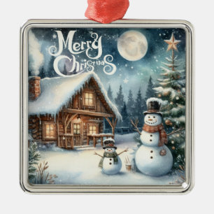 Vintage/Rustic/Snowman/Christmas Metal Tree Decoration
