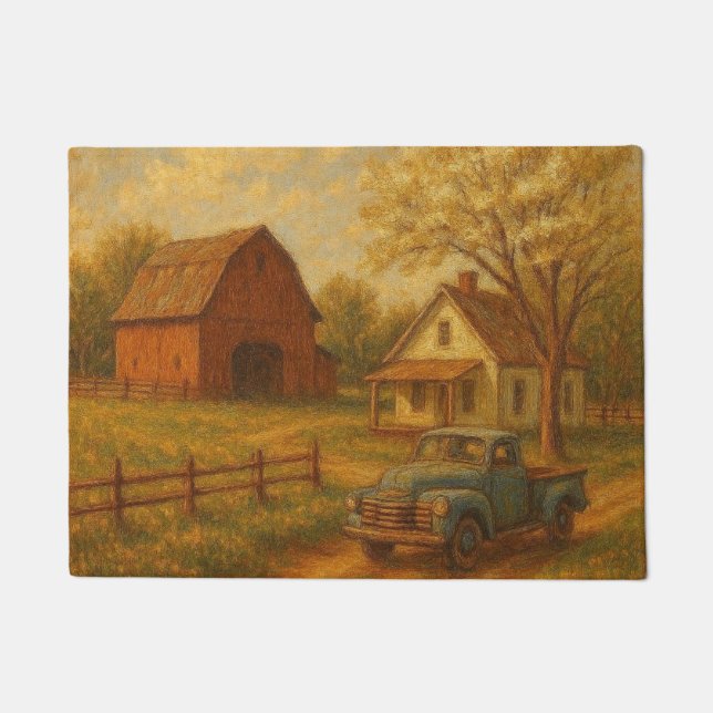 Vintage/rustic spring farm  doormat (Front)