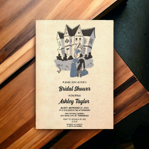 Vintage Rustic Stylish Modern Retro Bridal Shower Invitation