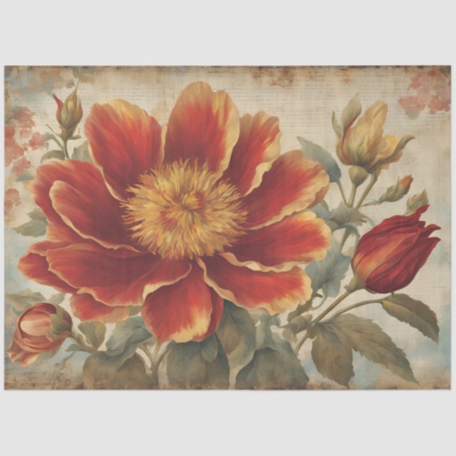 Vintage Rustic Sunflower Decoupage   Tissue Paper (Front)