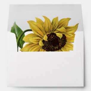 Vintage Rustic Sunflower Return Address Envelope