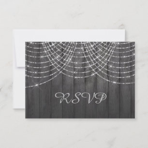 VINTAGE RUSTIC TIMBER FAIRYLIGHT RSVP RESPONSE