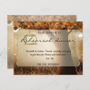 Vintage Rustic Tree Rehearsal Dinner Invitation