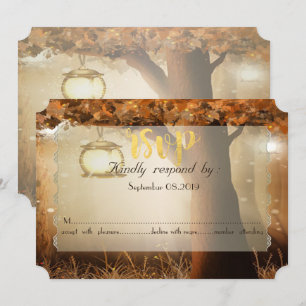 Vintage Rustic Tree RSVP Invitation
