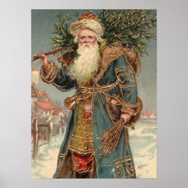 Vintage Rustic Victorian Santa Clause Print (Front)