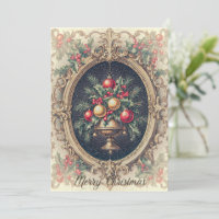 Vintage Rustic Victorian Style Merry Christmas