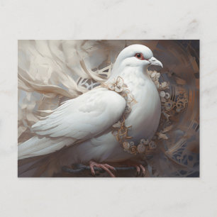 Vintage Rustic Wedding Dove Postcard