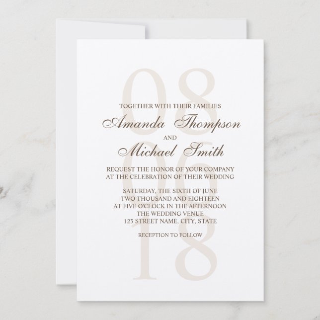 Vintage Rustic Wedding Invitation (Front)