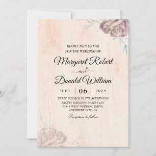 Vintage rustic wedding invitations