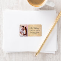 Vintage Rustic Wedding Photo Return Address