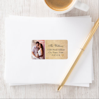 Vintage Rustic Wedding Photo Return Address Label