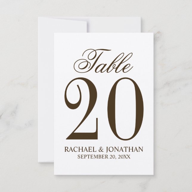 Vintage Rustic Wedding Table Number (Front)