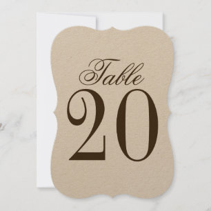 Vintage Rustic Wedding Table Number