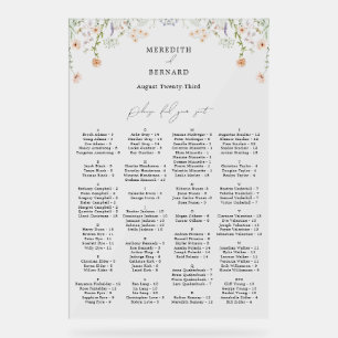 Vintage Rustic Wildflower Acrylic Seating Chart