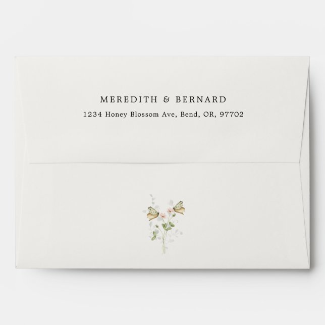 Vintage Rustic Wildflower Wedding Mailing Envelope (Back (Top Flap))
