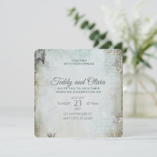 Vintage Rustic Windmill Floral Wedding Invitation