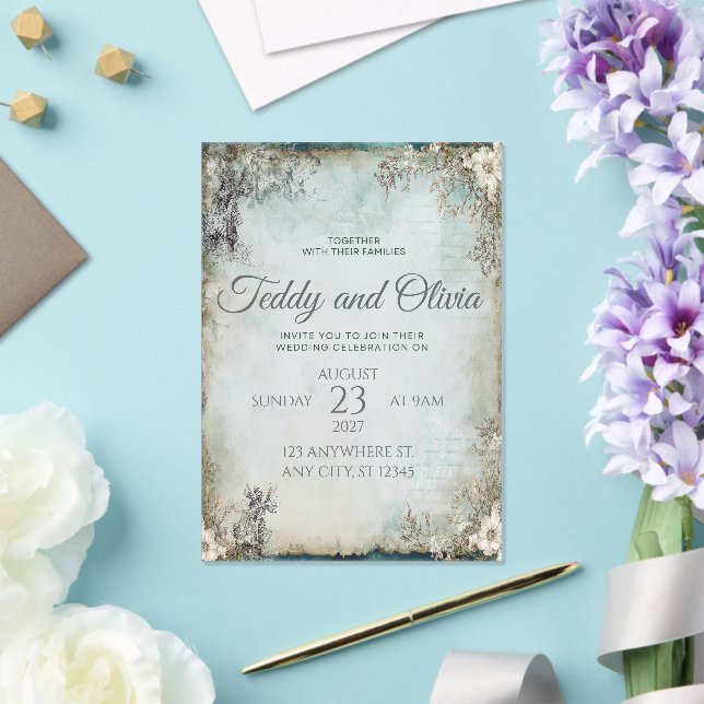 Vintage Rustic Windmill Floral Wedding Invitation (Insitu (Wedding))
