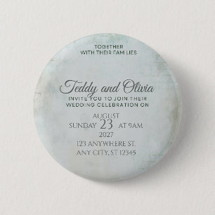 Vintage Rustic Windmill Floral Wedding Invitation 6 Cm Round Badge