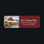 Vintage Rustic Winter Christmas Snowman Scene<br><div class="desc">Vintage happy holidays country store,  truck and snowman. Dress up your holiday card envelopes with these cute address labels.</div>