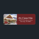 Vintage Rustic Winter Christmas Snowman Scene<br><div class="desc">Vintage happy holidays country store,  truck and snowman. Dress up your holiday card envelopes with these cute address labels.</div>