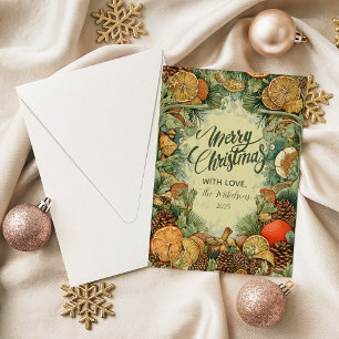 Vintage Rustic Woodland Christmas Holiday Card