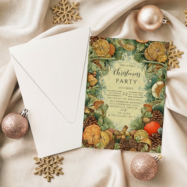 Vintage Rustic Woodland Christmas Invitation (Creator Uploaded)