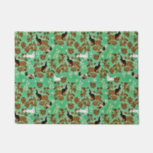 Vintage Rustic Woodland Flowers Bunny Rabbit Doormat