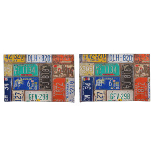 Vintage Rusty License Plates Pillowcase