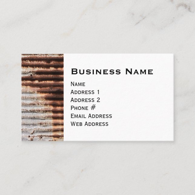 Vintage Rusty Metal Business Card (Front)