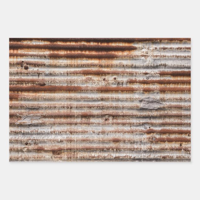 Vintage Rusty Metal Wrapping Paper Sheet (Front)