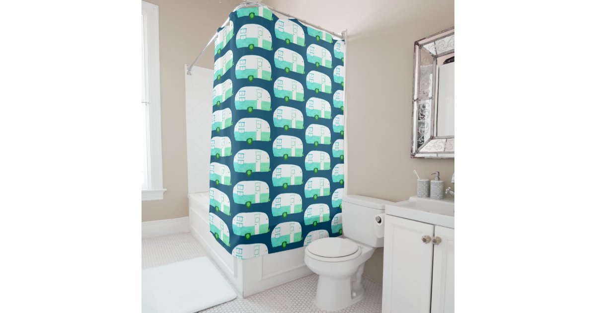 Vintage RV Motorhome Camper Trailer Shower Curtain Zazzle