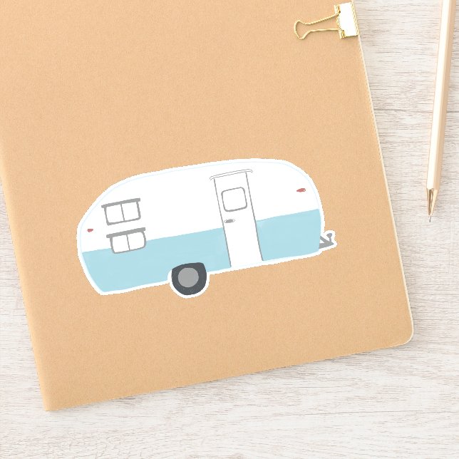 Vintage RV Trailer Camper Cute  Drawing Art (Notebook)