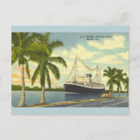 Vintage S.S. Florida Havana Bound Ship Postcard
