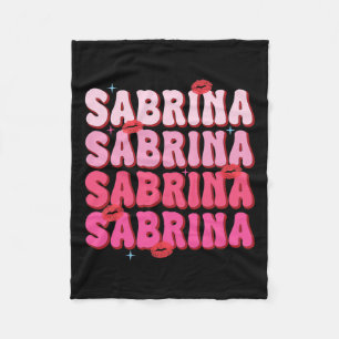 Vintage Sabrina Personalised Name I Love Sabrina G Fleece Blanket