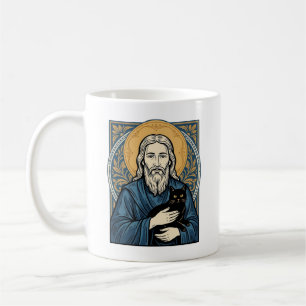 Vintage Sacred Cat Portrait Vector Shirt Design_1 Coffee Mug