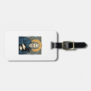 Vintage Sacred Cat Portrait Vector Shirt Design_1 Luggage Tag
